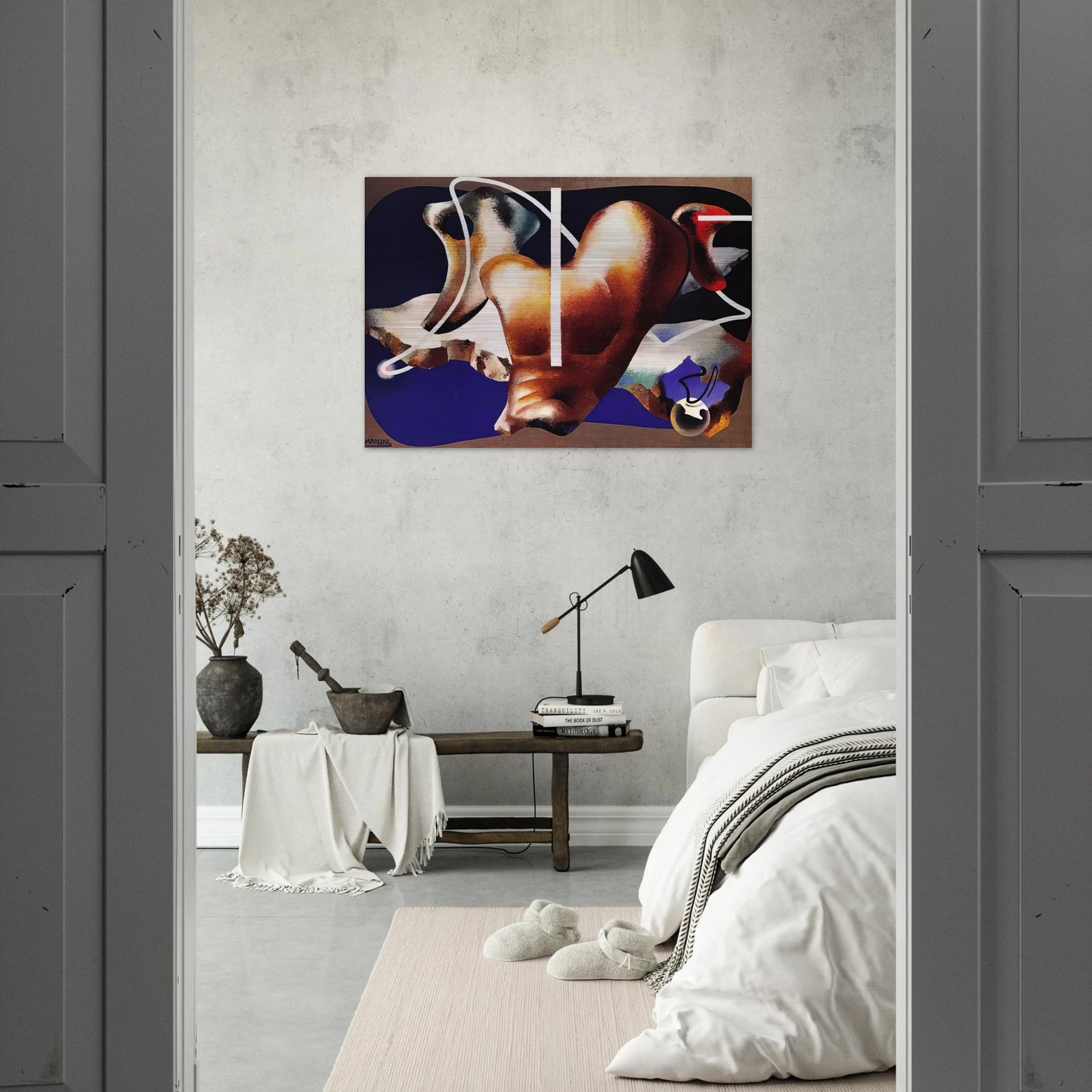 SUPERAMENTO TERRESTRE 1932 - Enrico Prampolini Brushed Aluminum Print - 70x100 cm / 28x40 inches | Enrico Prampolini Aluminum Print | Enrico Prampolini Prints