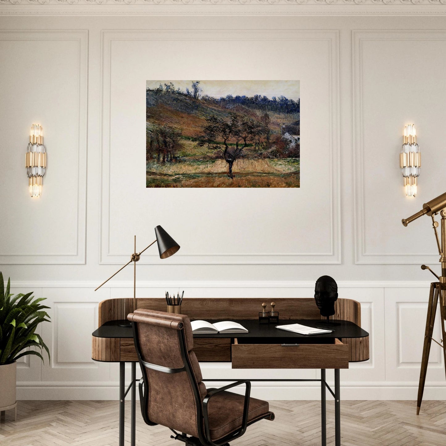The Valley Of Falaise - claude monet Brushed Aluminum Print - 70x100 cm / 28x40 inches | claude monet Aluminum Print | claude monet Prints