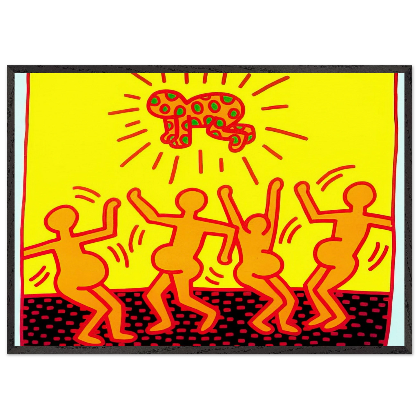 UNTITLED 1983 1 N1 - Keith Haring Framed Art Print – Black Wooden Frame - Default Title - -Framed Art Print