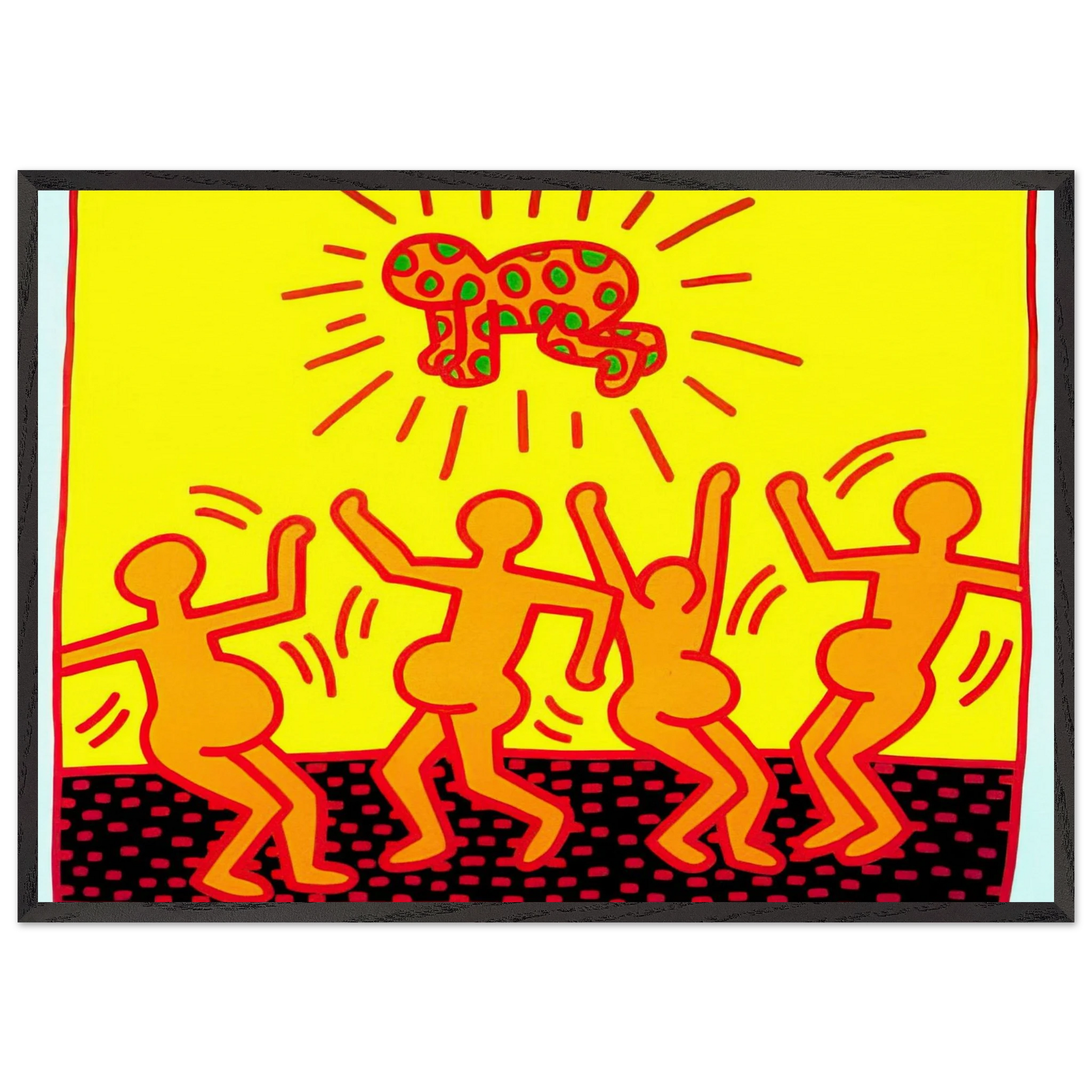 UNTITLED 1983 1 N1 - Keith Haring Framed Art Print – Black Wooden Frame - Default Title - -Framed Art Print