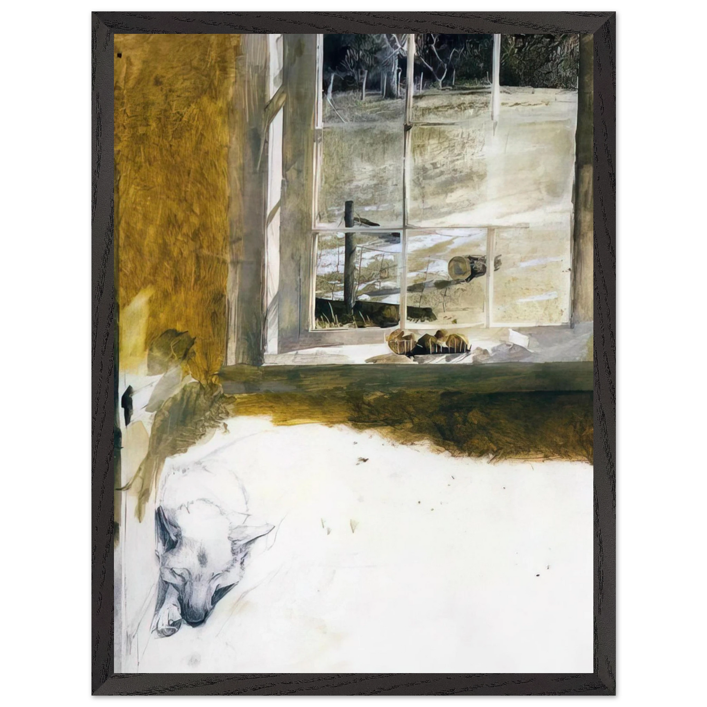 Andrew Wyeth - GROUNDHOG DAY 3 Wall Art - 30x40 cm / 12x16 inches - Premium Wooden Framed Poster With Fine Art Paper - Wood frame