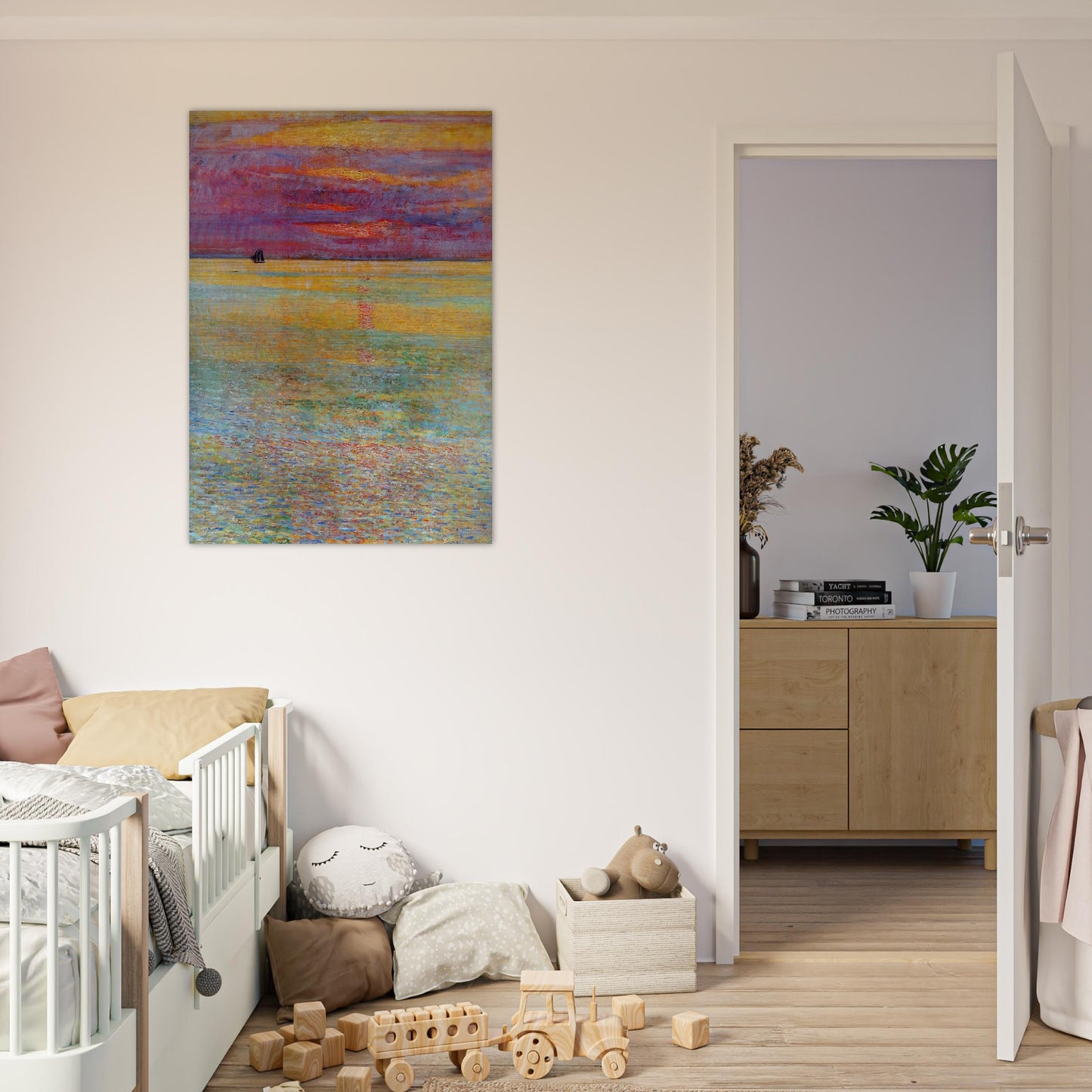 Sunset at Sea - Childe Hassam Brushed Aluminum Print - 70x100 cm / 28x40 inches | Childe Hassam Aluminum Print | Childe Hassam Prints