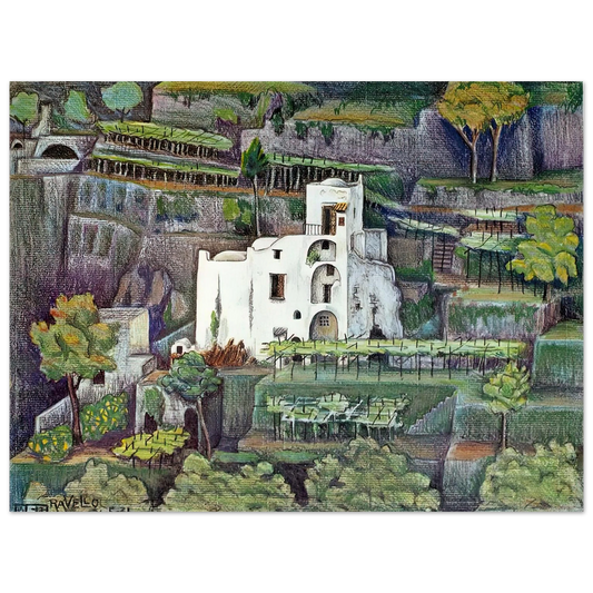 MC Escher - FARMHOUSE RAVELLO COLOUR Wall Art - 21x29.7 cm / 8x12" - Fine Art Poster - -