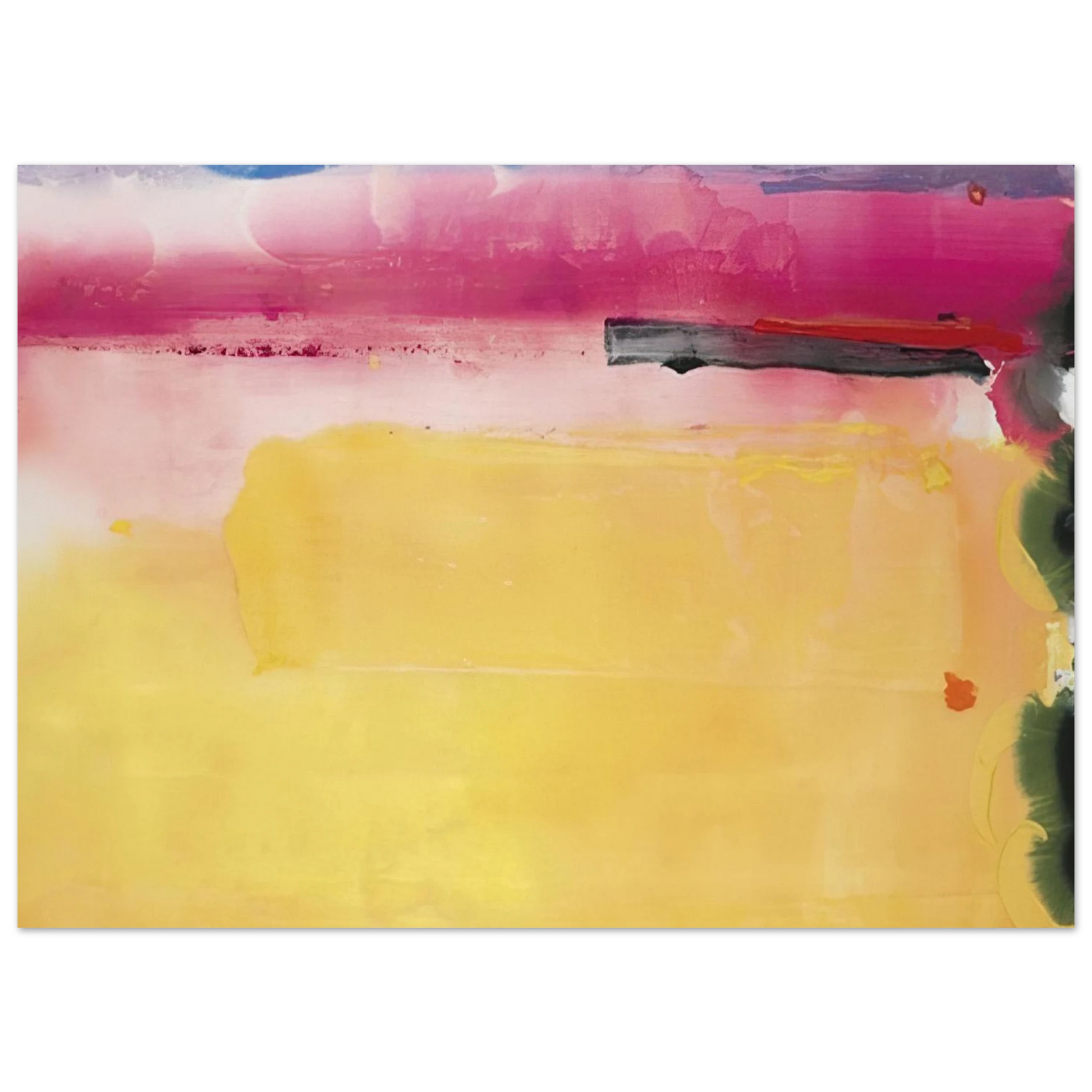 Helen Frankenthaler - Black-Eyed Susan - 1988 Wall art - 20x25 cm / 8x10 inches - Premium Wooden Framed Poster With Fine Art Paper - Black frame