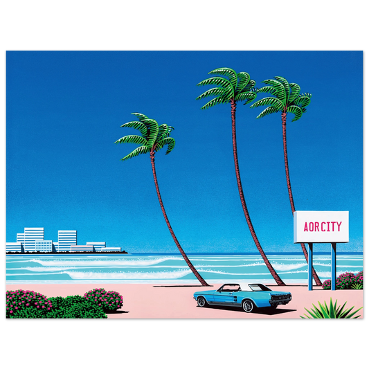 Hiroshi Nagai - Light Mellow Sealine Wall Art - 21x29.7 cm / 8x12" - Fine Art Poster - -