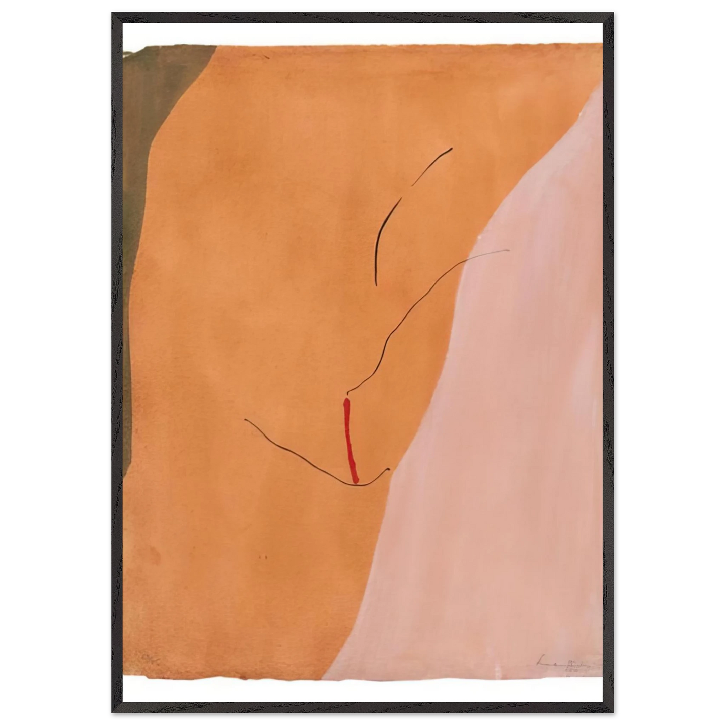 Helen Frankenthaler - Sanguine Mood - 1971 Wall art - 13x18 cm / 5x7 inches - Premium Wooden Framed Poster With Fine Art Paper - White frame