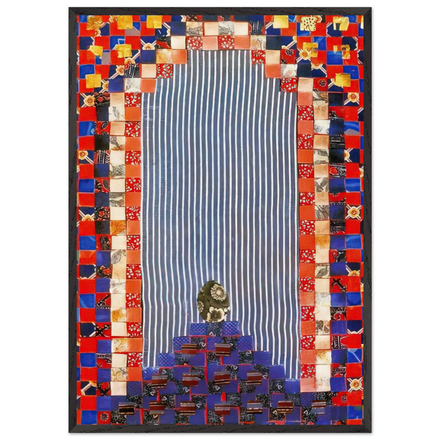 The First Theater - PD Pattern and Decoration - Miriam Schapiro Framed Art Print – Black Wooden Frame - Default Title - -Framed Art Print