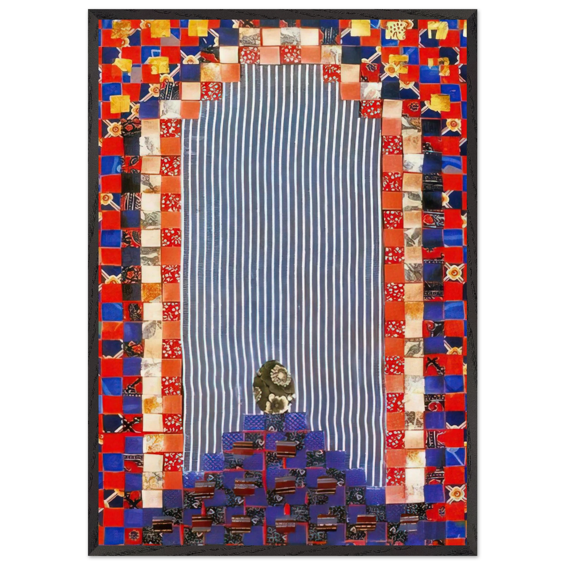 The First Theater - PD Pattern and Decoration - Miriam Schapiro Framed Art Print – Black Wooden Frame - Default Title - -Framed Art Print