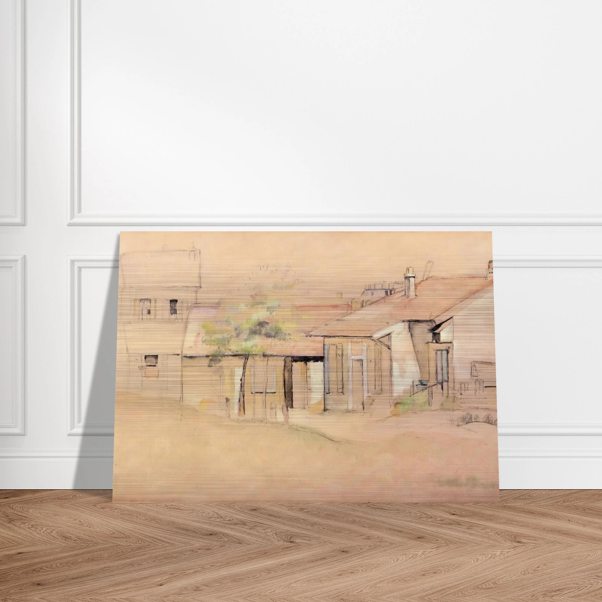 Cottages - Paul Cézanne Brushed Aluminum Print - 70x100 cm / 28x40 inches | Paul Cézanne Aluminum Print | Paul Cézanne Prints