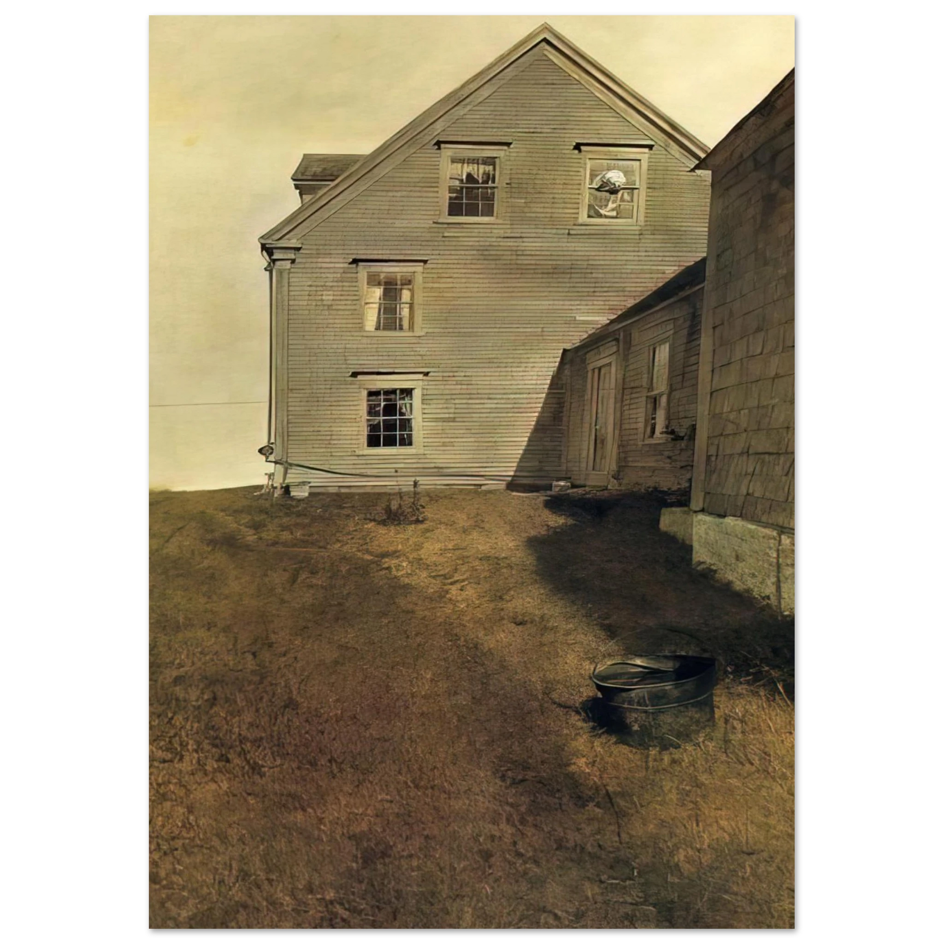 Andrew Wyeth - WEATHERSIDE Wall Art - 60x80 cm / 24x32 inches - Premium Wooden Framed Poster With Fine Art Paper - Wood frame