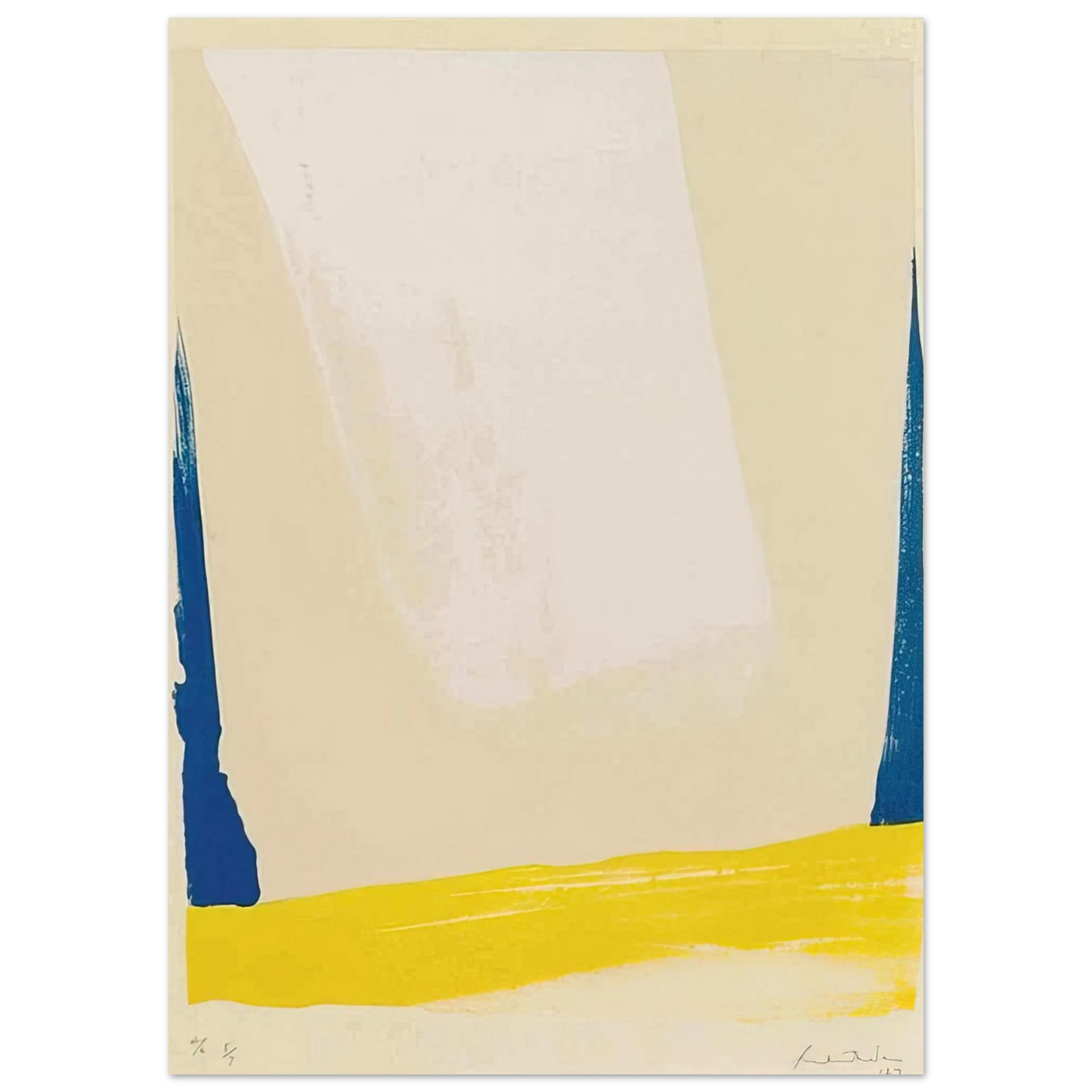 Helen Frankenthaler - White Portal - 1967 Wall art - 13x18 cm / 5x7 inches - Premium Wooden Framed Poster With Fine Art Paper - Wood frame