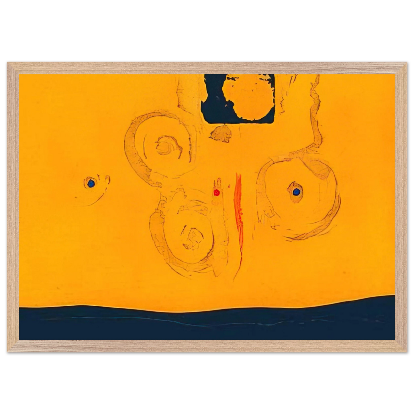 Helen Frankenthaler - Plaza Real - 1988 Wall art - 45x60 cm / 18x24 inches - Premium Wooden Framed Poster With Fine Art Paper - White frame