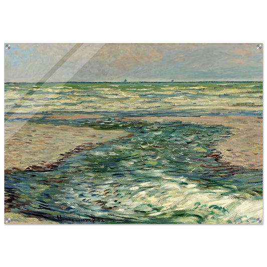The Seacoast of Pourville, Low Tide - claude monet Acrylic Print - 70x100 cm / 28x40″ inches | claude monet Wall Art | claude monet Prints