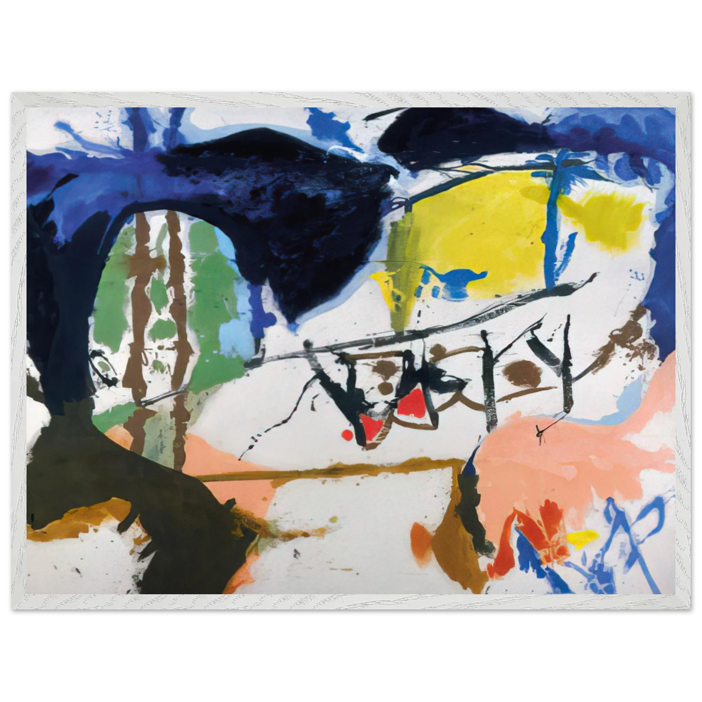 Helen Frankenthaler - Acres - 1959 Wall art - 30x40 cm / 12x16 inches - Premium Wooden Framed Poster With Fine Art Paper - Black frame