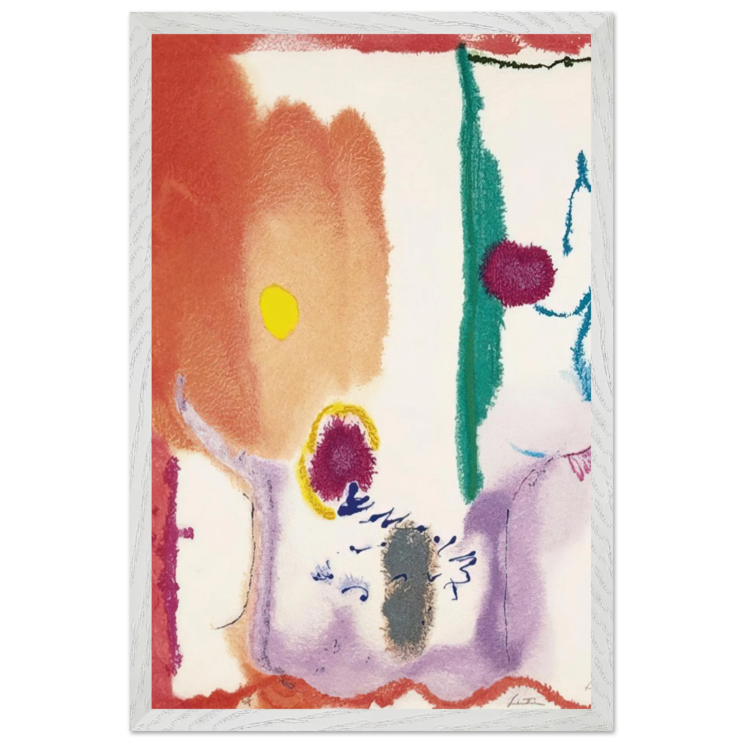 Helen Frankenthaler - Beginnings - 2002 Wall art - 27x35 cm / 11x14 inches - Premium Wooden Framed Poster With Fine Art Paper - Wood frame