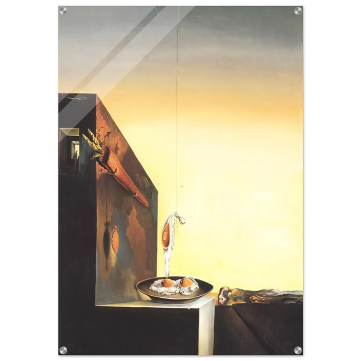 EGGS ON PLATE WITHOUT THE FLAT - Salvador Dali Acrylic Print - 70x100 cm / 28x40″ inches