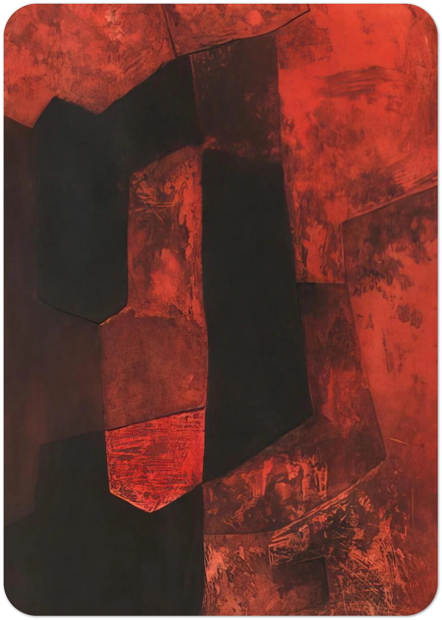 Composition brune et rouge - 1964 By Serge Poliakoff Pack of 10 Post Cards | Serge Poliakoff Post Cards | A6 (10.5 x 14.8 cm) - 4.1 x 5.8 inches