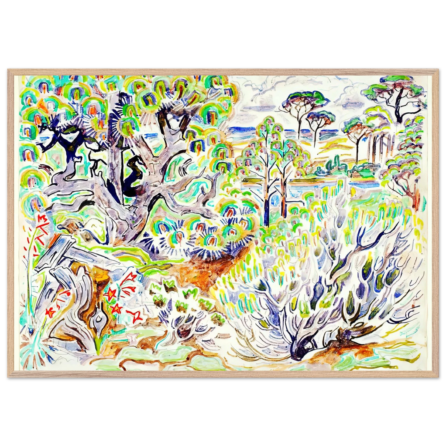 Walter Inglis Anderson - Walter Anderson Wall art - 27x35 cm / 11x14 Inches - Premium Wooden Framed Poster With Fine Art Paper - Black frame