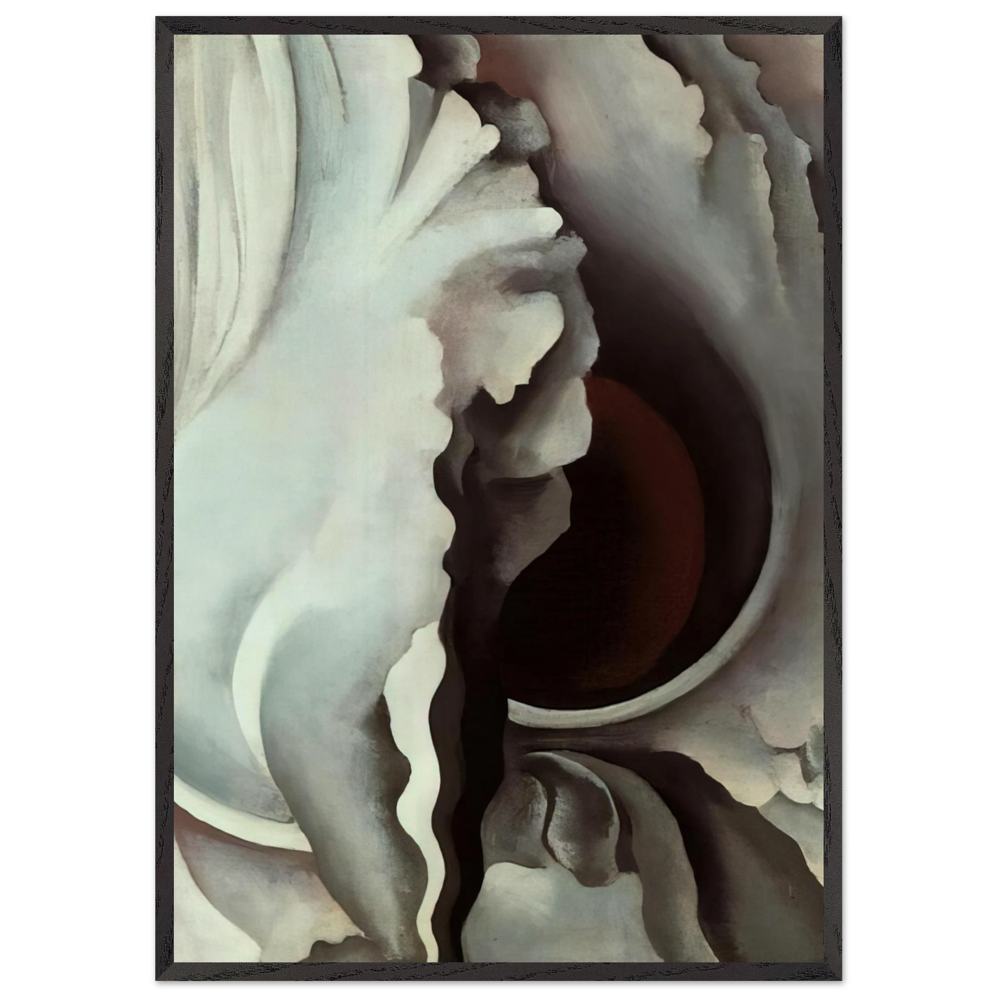 Black Iris - Georgia OKeeffe 70x100 cm / 28x40 inches Framed Art Print – Black Wooden Frame