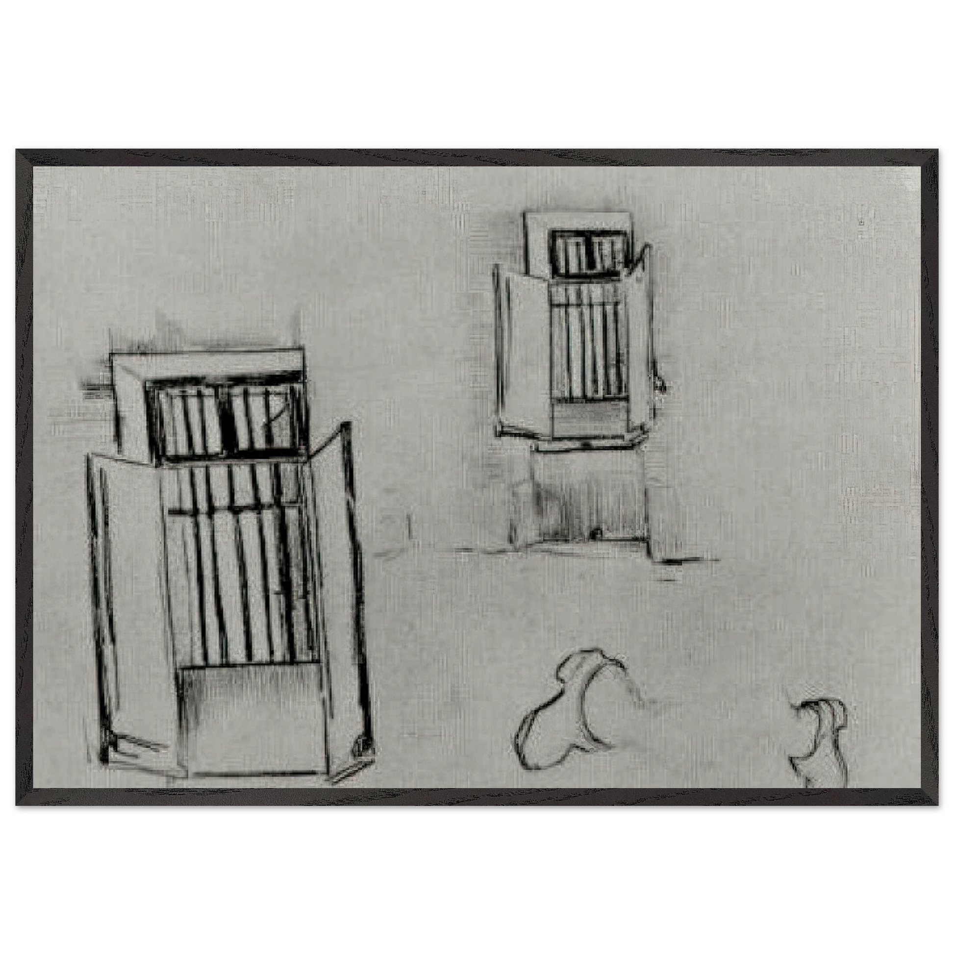 Barred Windows - Vincent van Gogh Framed Art Print – Black Wooden Frame - Default Title - -Framed Art Print