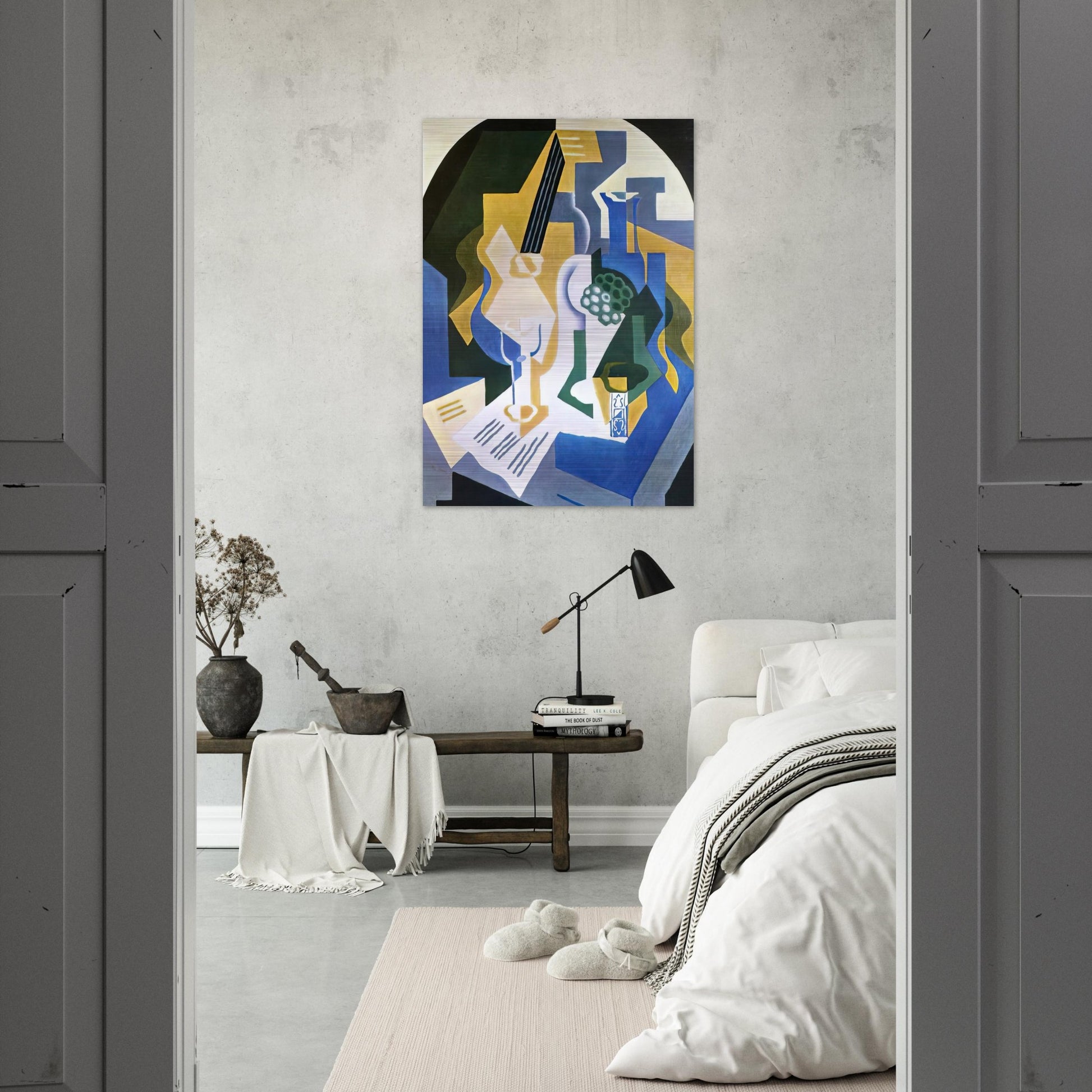 STILL LIFE WITH FRUIT BOWL AND MANDOLIN 1919 - Juan Gris Brushed Aluminum Print - 70x100 cm / 28x40 inches | Juan Gris Aluminum Print | Juan Gris Prints