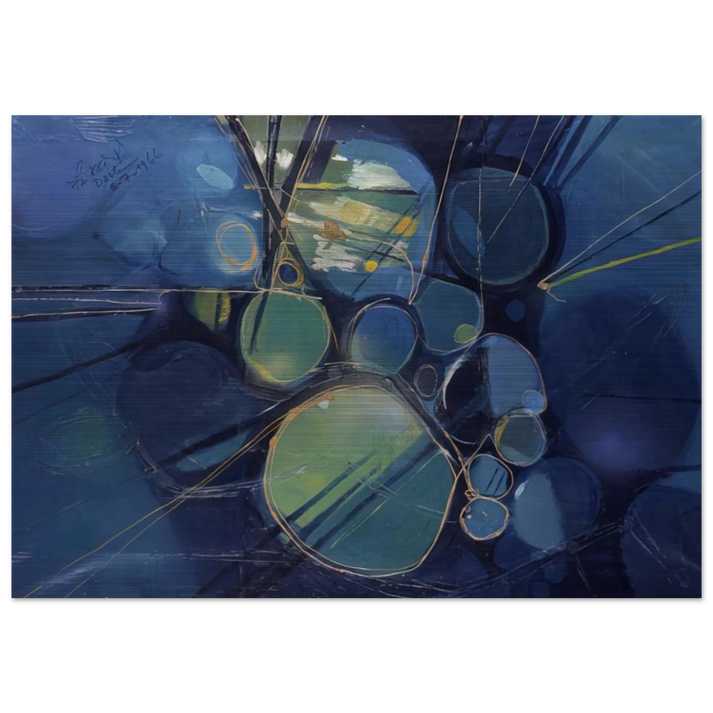 Green Abstract - 1966 - Gebre Kristos Desta Brushed Aluminum Print - 70x100 cm / 28x40 inches | Gebre Kristos Desta Aluminum Print | Gebre Kristos Desta Prints