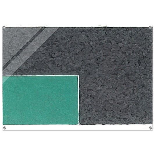 Colored Paper Image XVIII  Green Square with Grey  - Ellsworth Kelly Acrylic Print - 70x100 cm / 28x40″ inches