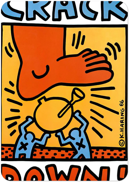 CRACK DOWN 1986 By Keith Haring Pack of 10 Post Cards | Keith Haring Post Cards | A6 (10.5 x 14.8 cm) - 4.1 x 5.8 inches