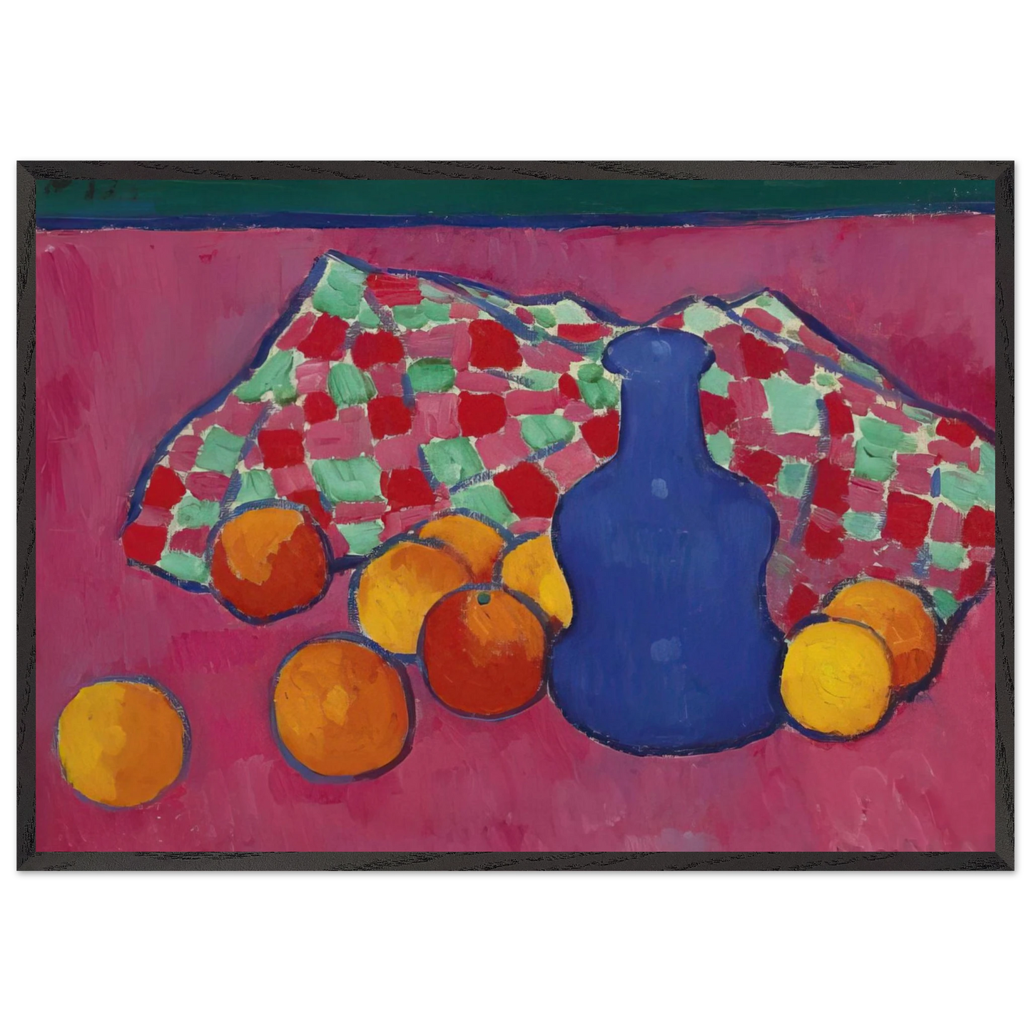 BLAUE VASE MIT ORANGEN 1908 - Alexej von Jawlensky Framed Art Print – Black Wooden Frame - Default Title - -Framed Art Print
