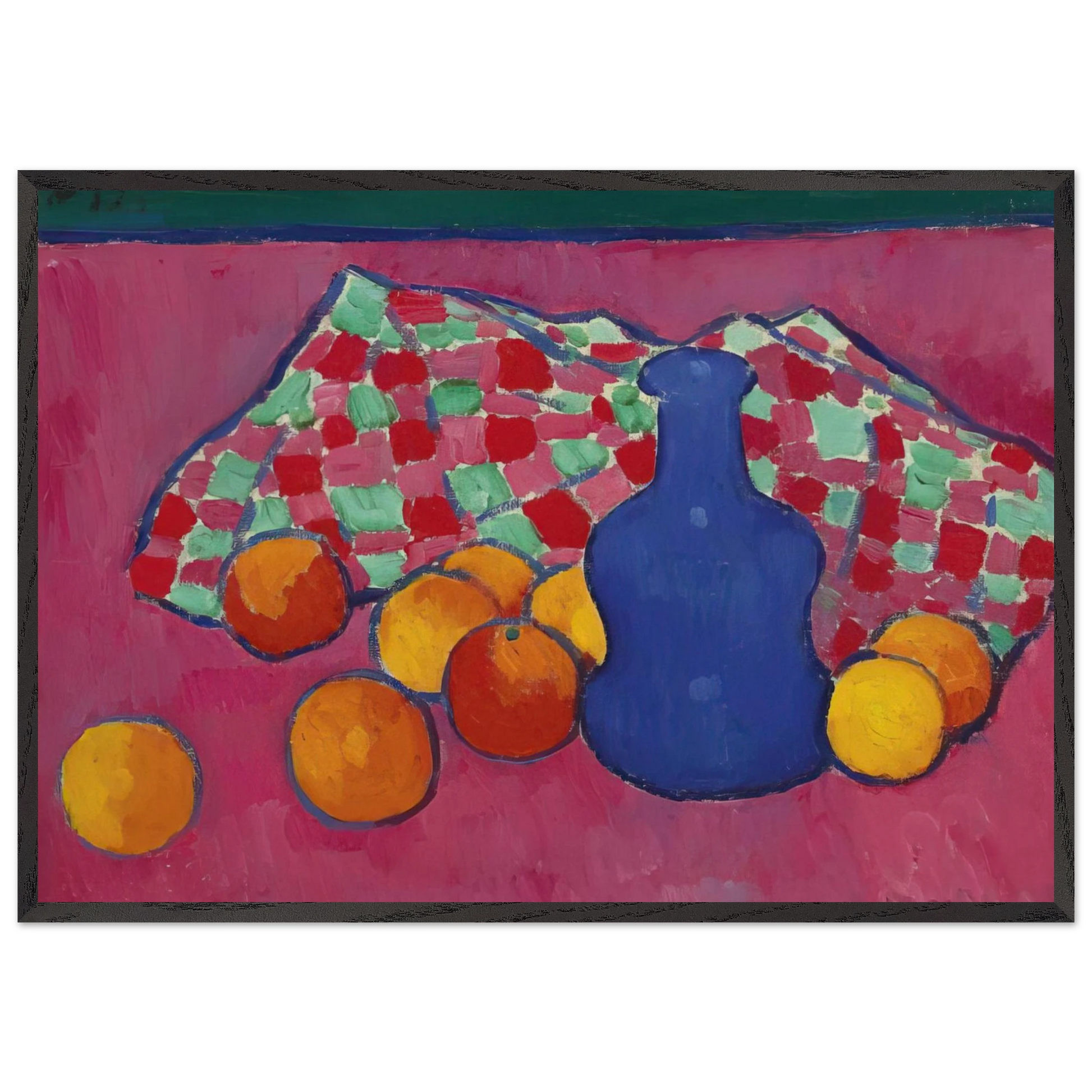 BLAUE VASE MIT ORANGEN 1908 - Alexej von Jawlensky Framed Art Print – Black Wooden Frame - Default Title - -Framed Art Print