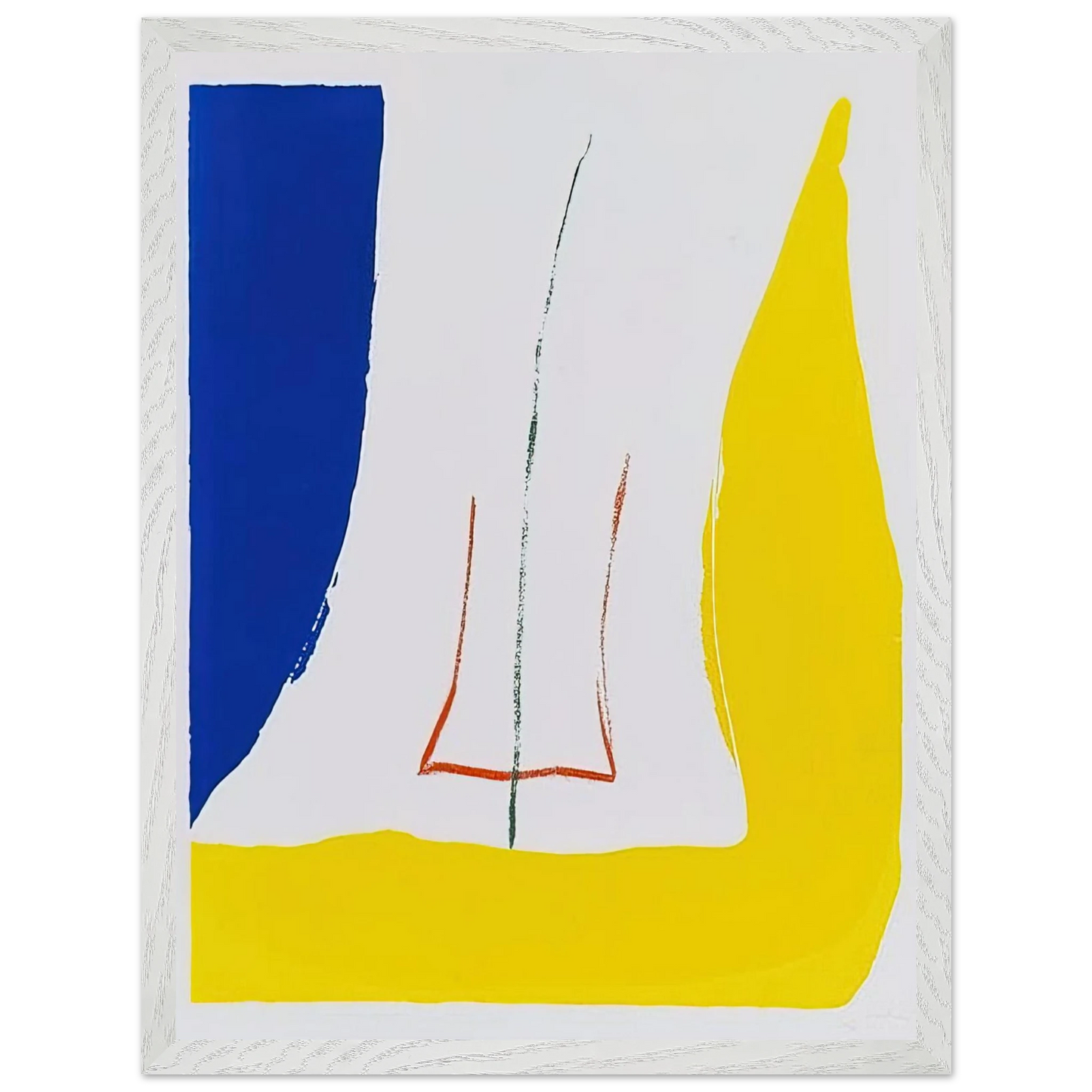 Helen Frankenthaler - Sun Corner - 1968 Wall art - 70x100 cm / 28x40 inches - Premium Wooden Framed Poster With Fine Art Paper - White frame