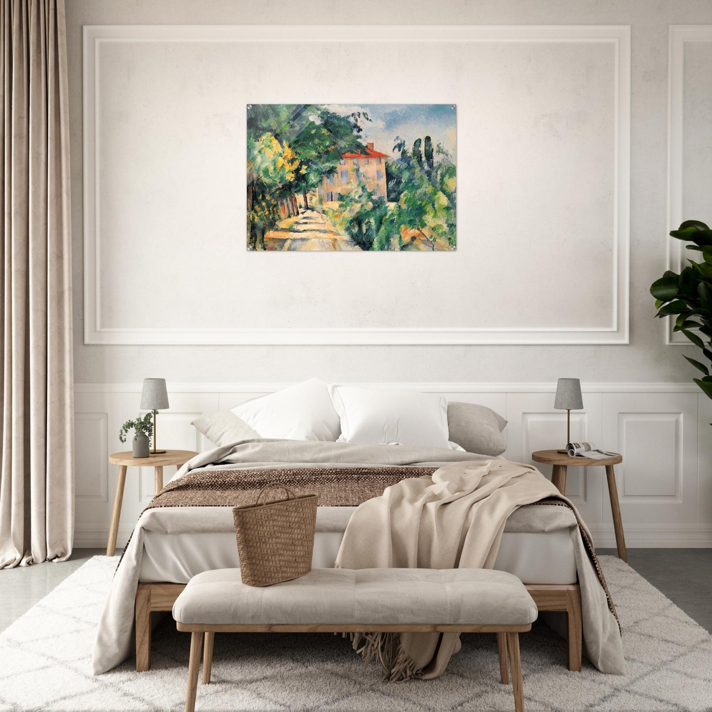 House with Red Roof - Paul Cézanne Acrylic Print - 70x100 cm / 28x40″ inches