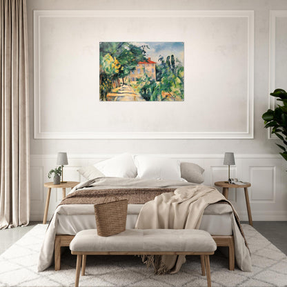 House with Red Roof - Paul Cézanne Acrylic Print - 70x100 cm / 28x40″ inches