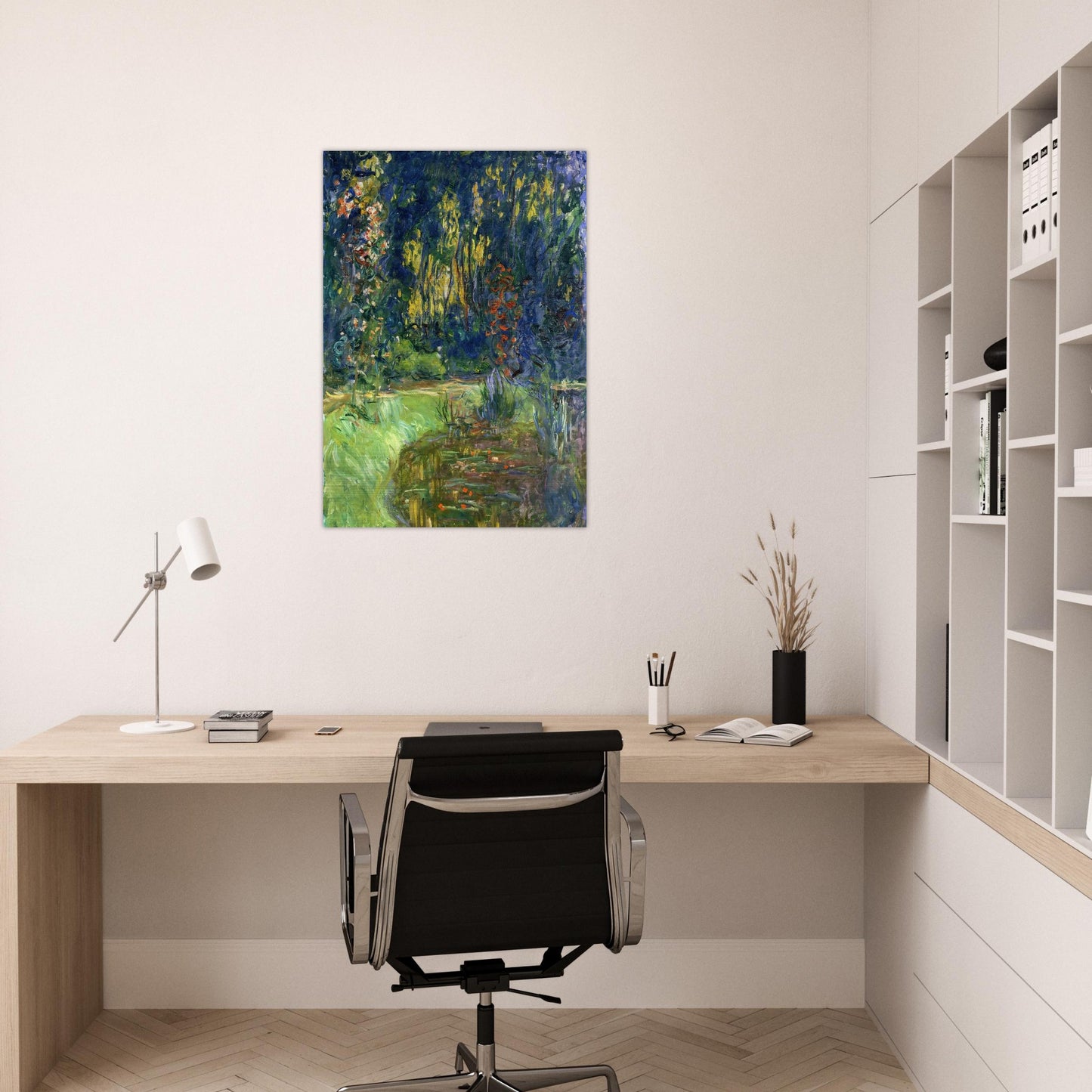 Water Lily Pond at Giverny - claude monet Brushed Aluminum Print - 70x100 cm / 28x40 inches | claude monet Aluminum Print | claude monet Prints