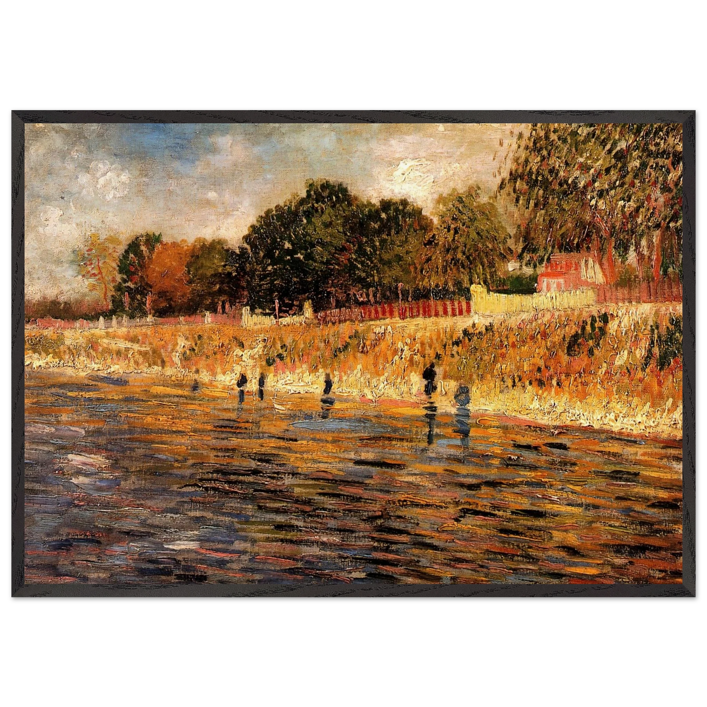 The Banks of the Seine N2 - Vincent van Gogh Framed Art Print – Black Wooden Frame - Default Title - -Framed Art Print