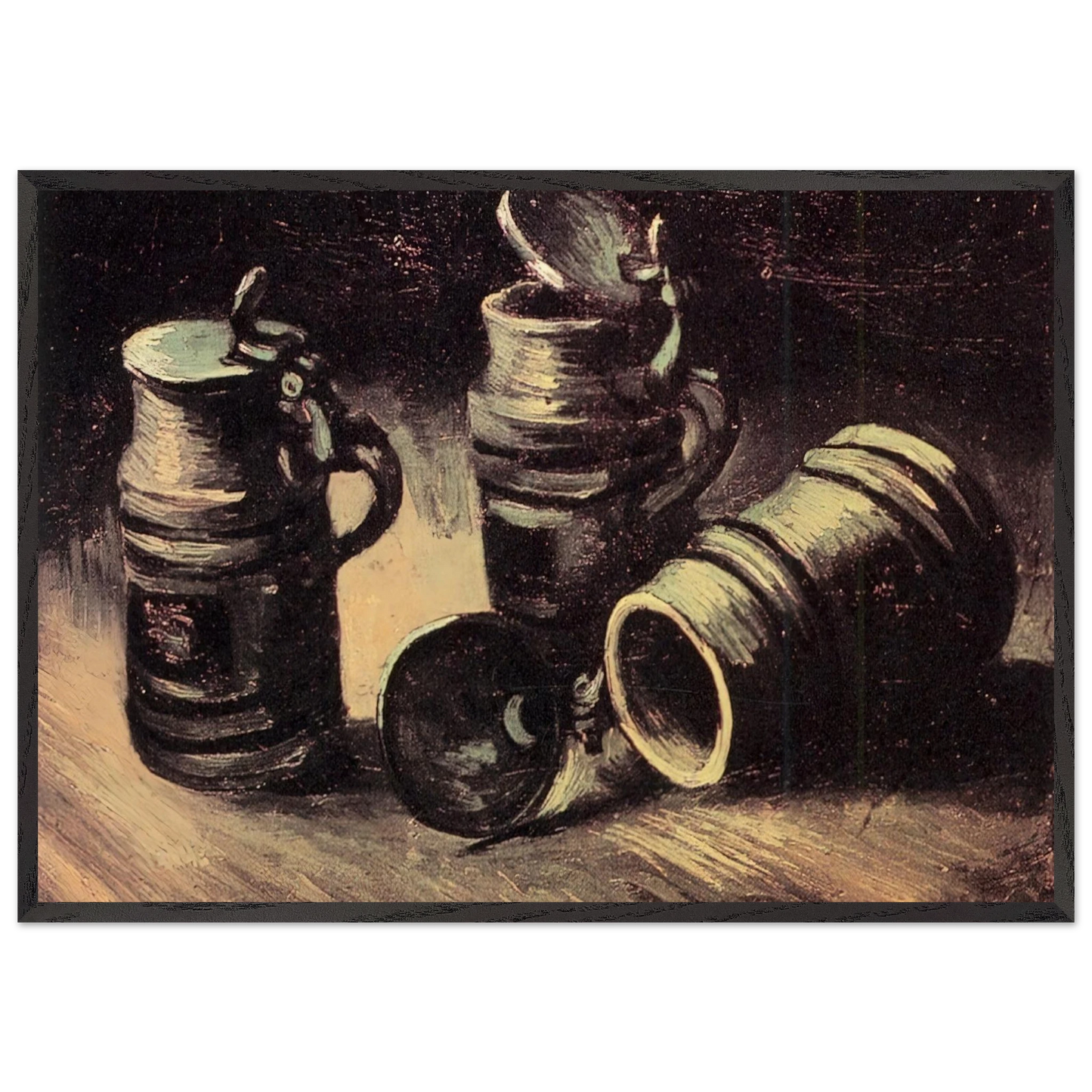 Beer Tankards - Vincent van Gogh Framed Art Print – Black Wooden Frame - Default Title - -Framed Art Print
