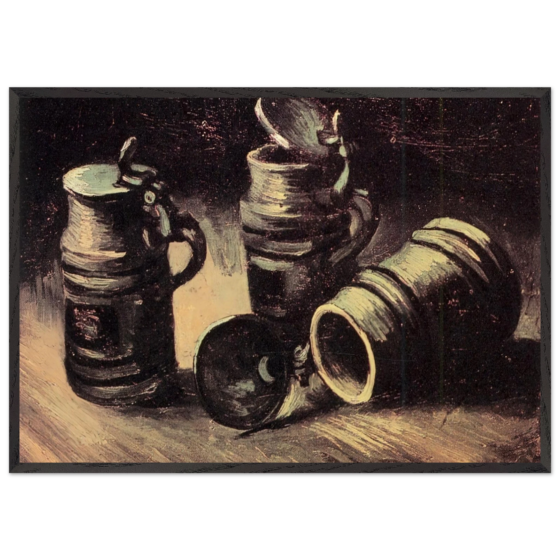 Beer Tankards - Vincent van Gogh Framed Art Print – Black Wooden Frame - Default Title - -Framed Art Print