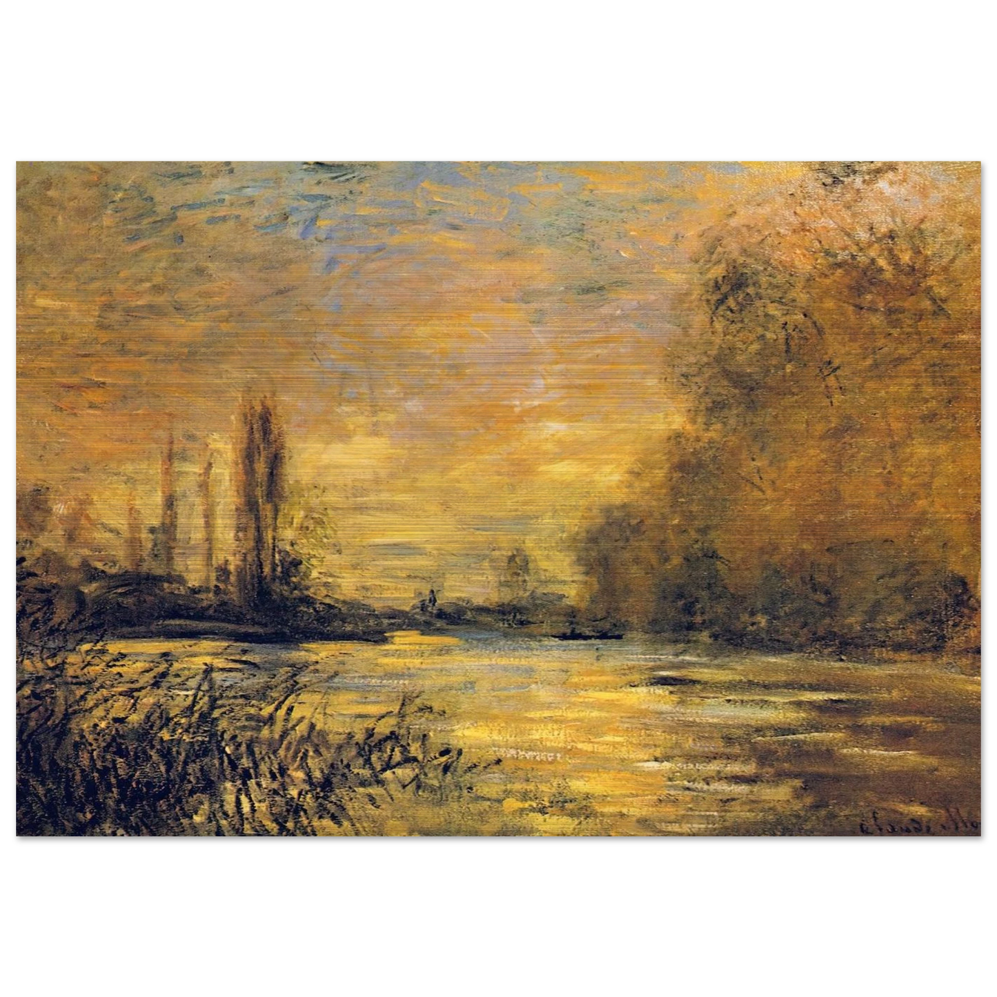 The Small Arm of the Seine at Argenteuil - claude monet Brushed Aluminum Print - 70x100 cm / 28x40 inches | claude monet Aluminum Print | claude monet Prints