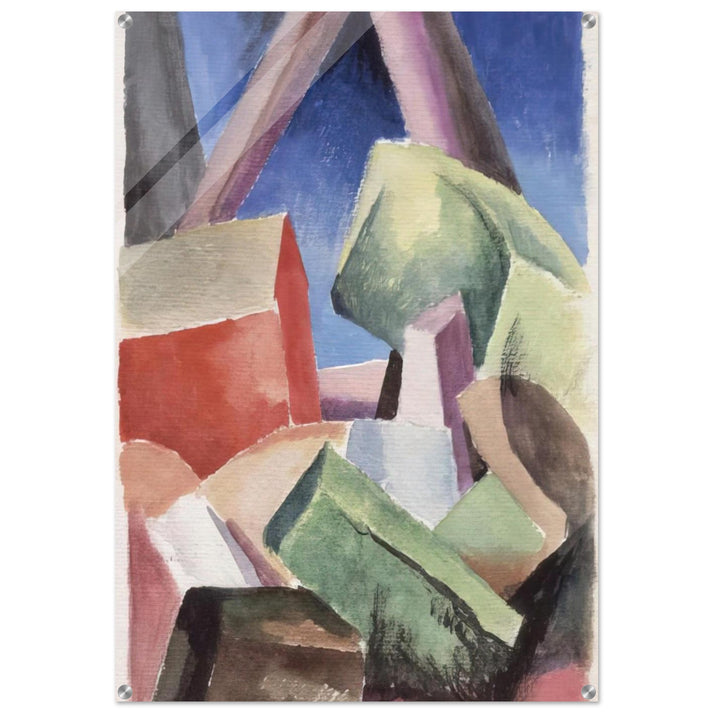 HOUSE IN CUBIST LANDSCAPE 1920 - Thomas Hart Benton Acrylic Print - 70x100 cm / 28x40″ inches | Thomas Hart Benton Wall Art | Thomas Hart Benton Prints