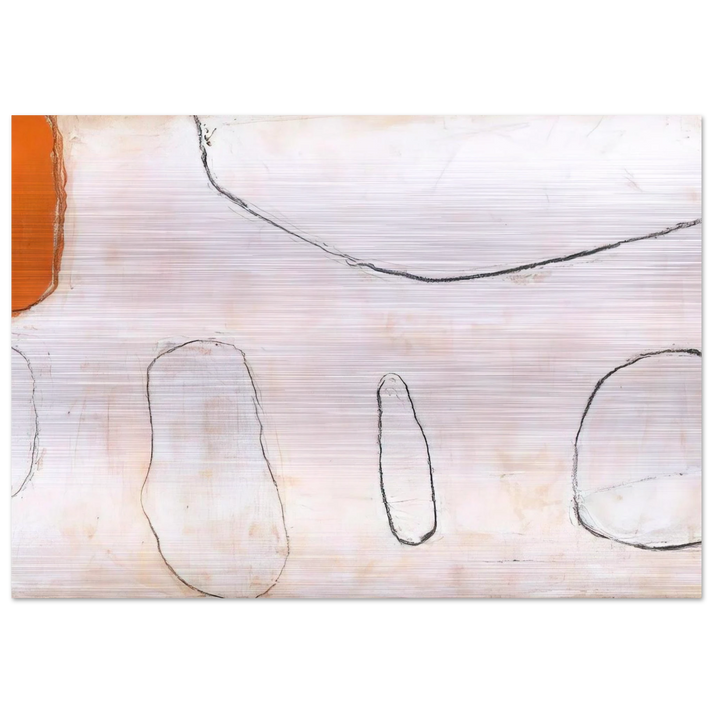 Orange and White - 1962 - William Scott Brushed Aluminum Print - 70x100 cm / 28x40 inches | William Scott Aluminum Print | William Scott Prints