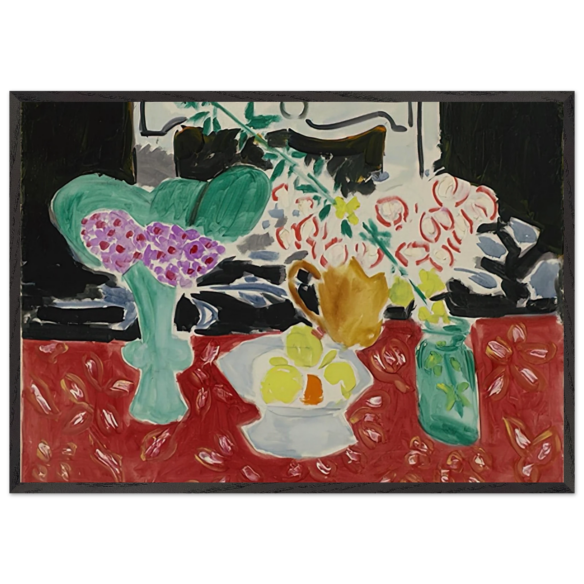 ROSES DE NOEL ET SAXIFRAGE 1944 - Henri Matisse Framed Art Print – Black Wooden Frame - Default Title - -Framed Art Print