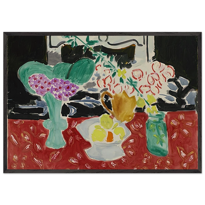 ROSES DE NOEL ET SAXIFRAGE 1944 - Henri Matisse 70x100 cm / 28x40 inches Framed Art Print – Black Wooden Frame