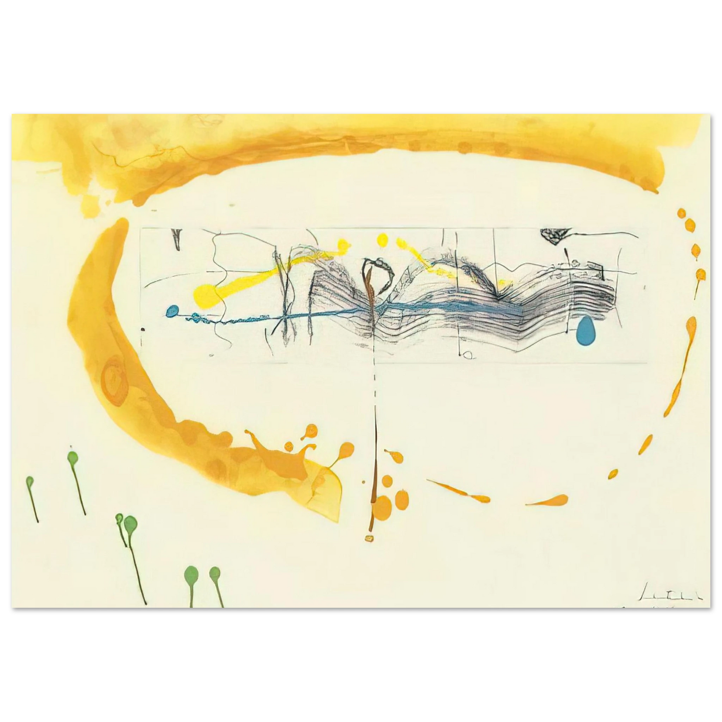 Helen Frankenthaler - Making Music - 2000 Wall art - 21x29.7 cm / 8x12" - Premium Wooden Framed Poster With Fine Art Paper - White frame