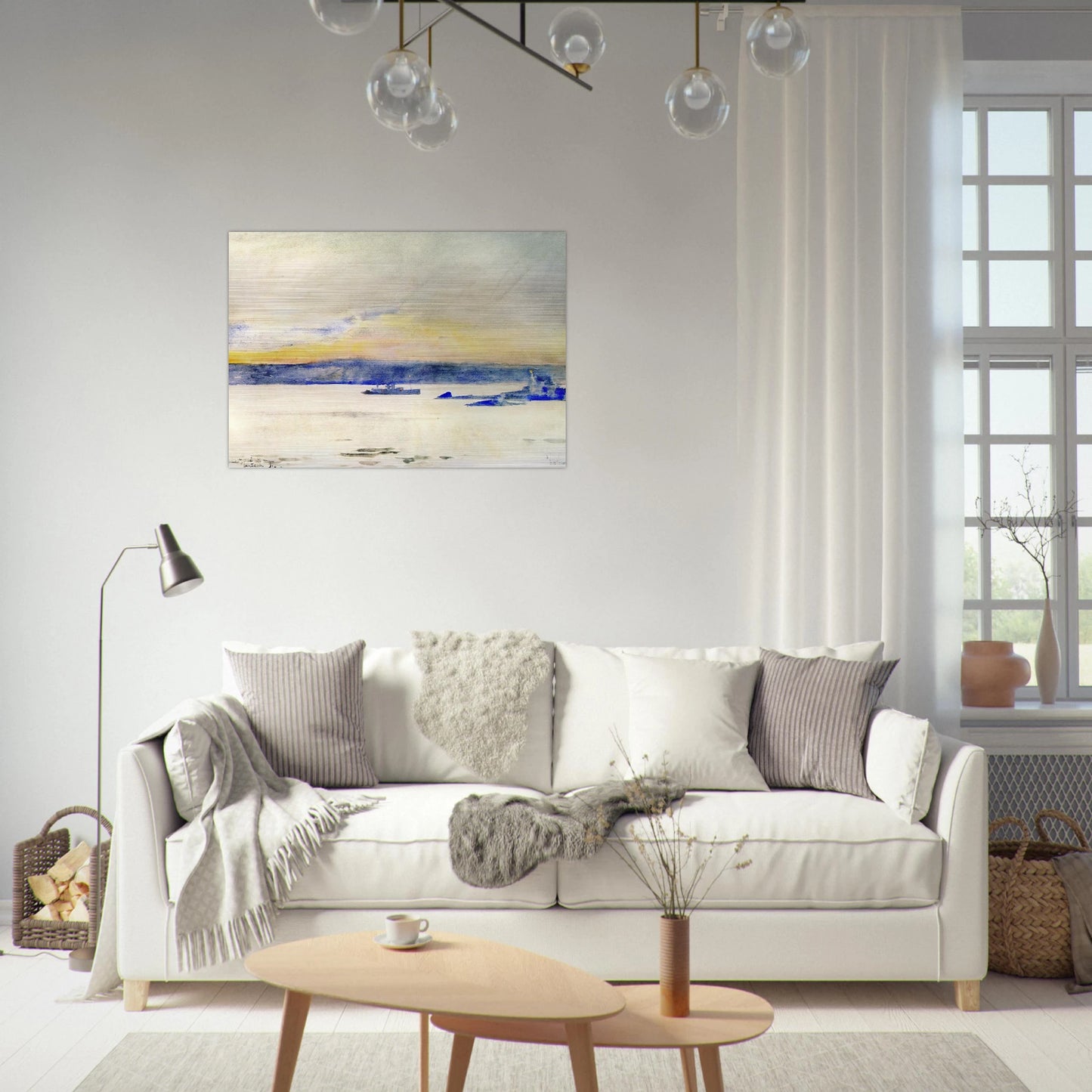 Afterglow, Gloucester Harbor aka Ten Pound Island LIght - Childe Hassam Brushed Aluminum Print - 70x100 cm / 28x40 inches | Childe Hassam Aluminum Print | Childe Hassam Prints