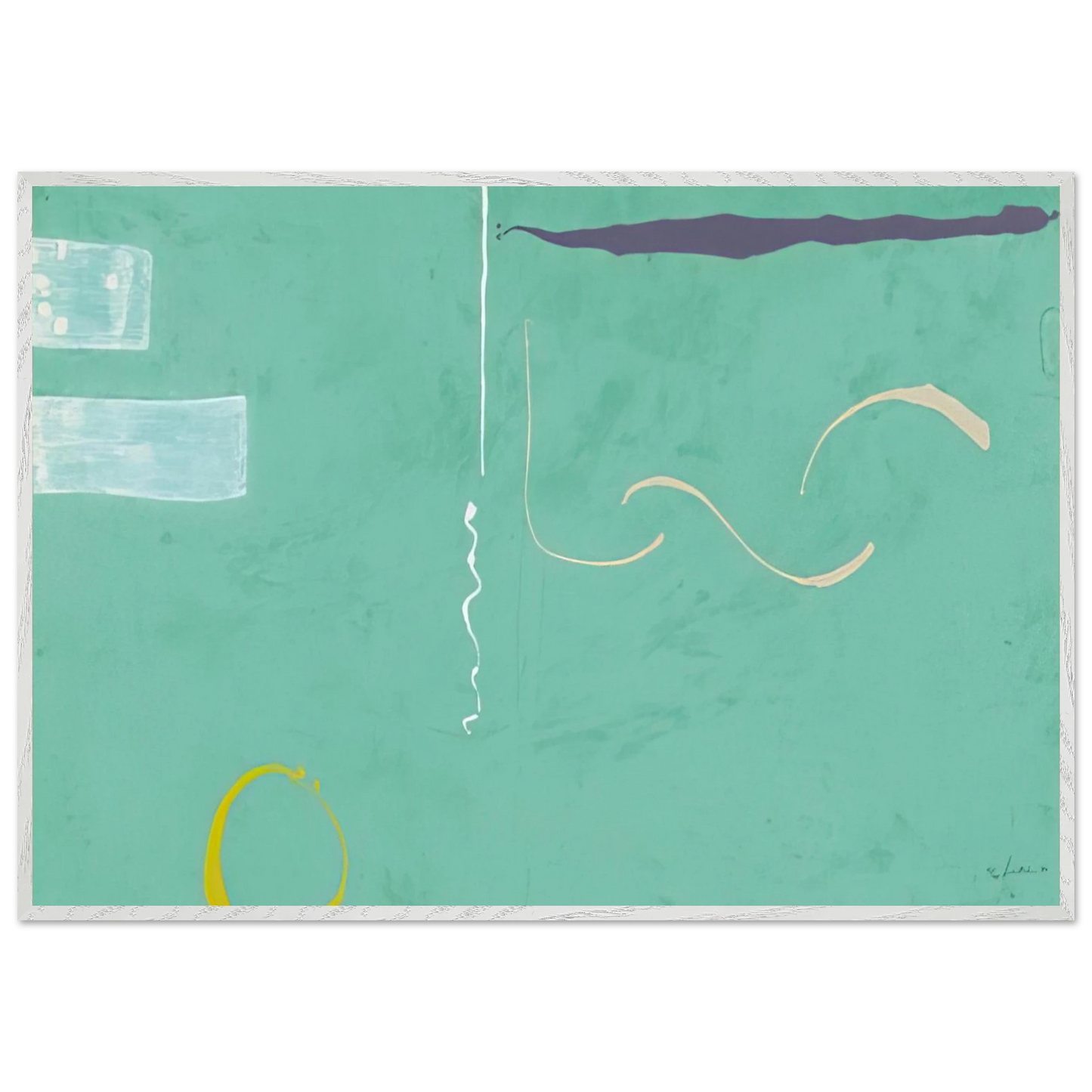 Helen Frankenthaler - Tahiti - 1989 Wall art - 20x25 cm / 8x10 inches - Premium Wooden Framed Poster With Fine Art Paper - White frame