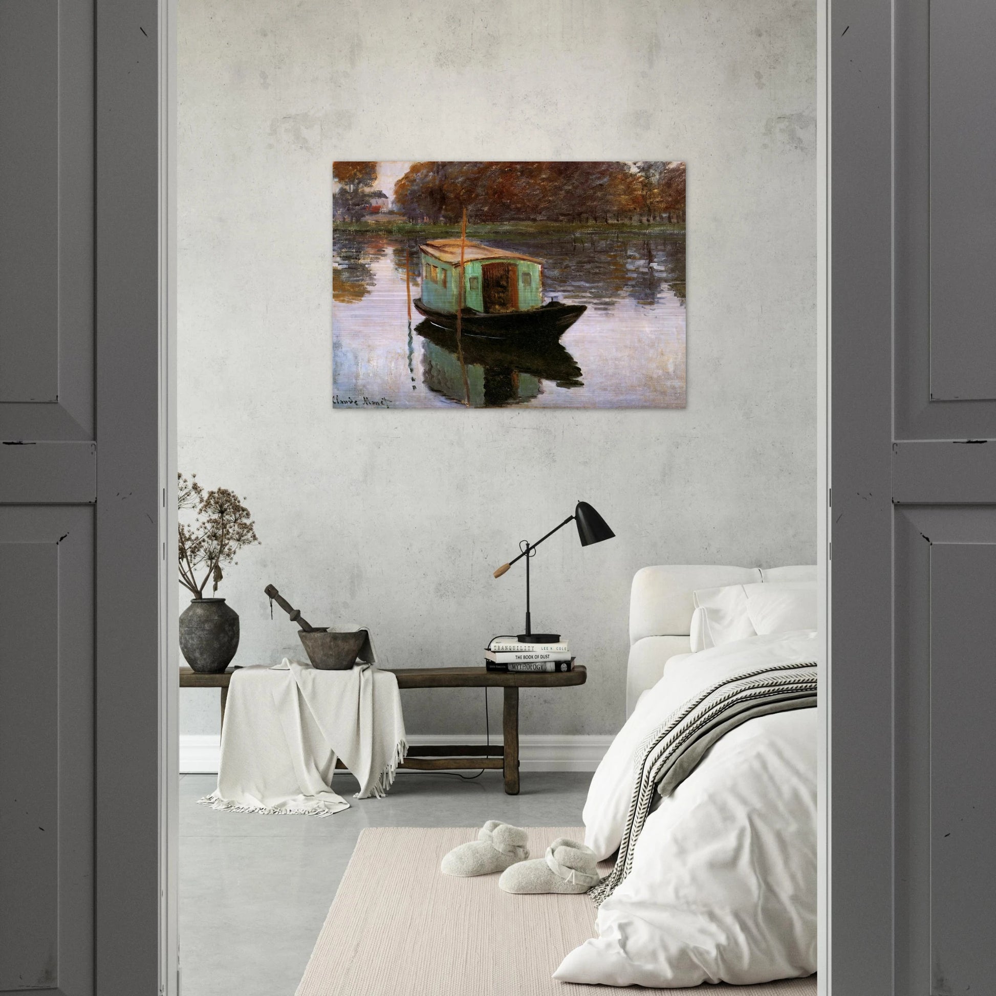The Studio-Boat - claude monet Brushed Aluminum Print - 70x100 cm / 28x40 inches | claude monet Aluminum Print | claude monet Prints