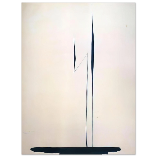 Georgia O'Keeffe - Black Lines 1 Fine Art Poster - 13x18 cm / 5x7 inches
