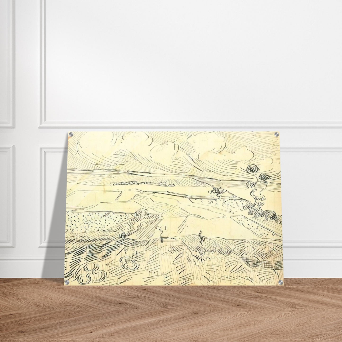 Wheat Fields - Vincent van Gogh Acrylic Print - 70x100 cm / 28x40″ inches | Vincent van Gogh Wall Art | Vincent van Gogh Prints