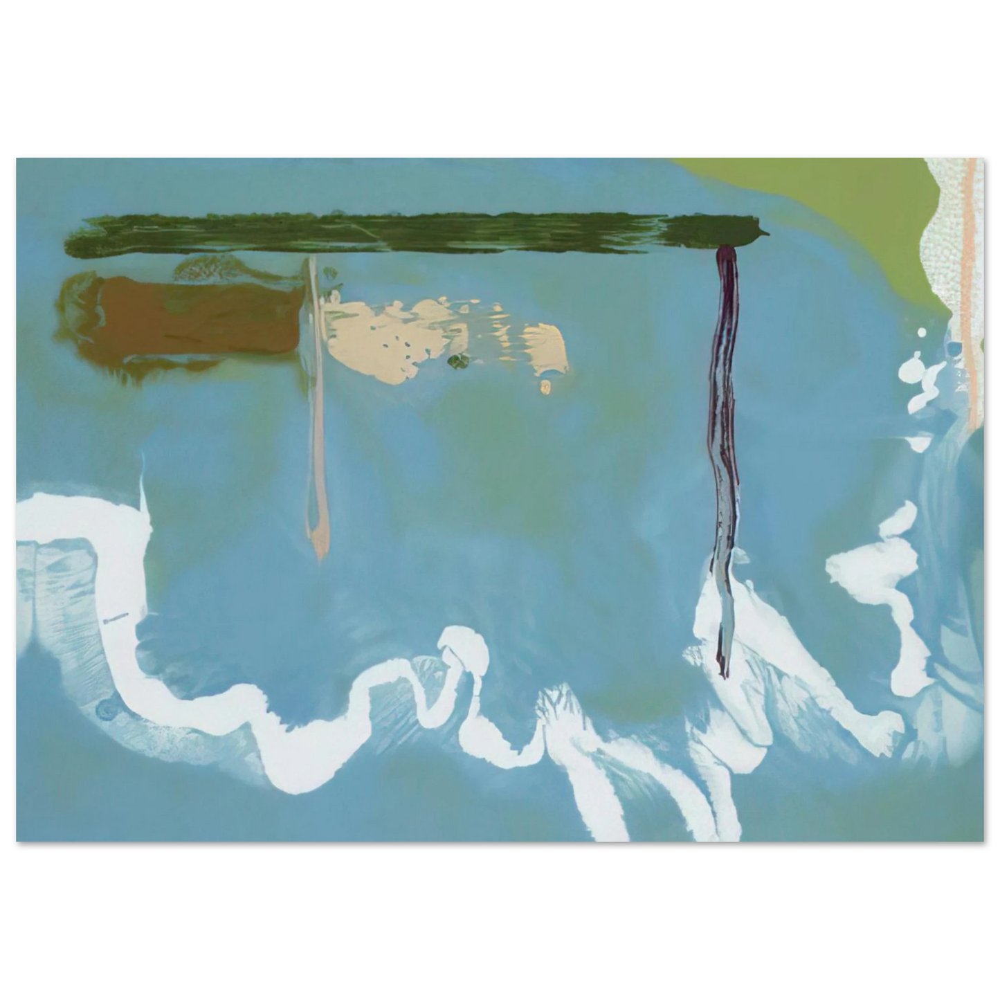 Helen Frankenthaler - Skywriting - 1997 Wall art - 15x20 cm / 6x8 inches - Premium Wooden Framed Poster With Fine Art Paper - Wood frame