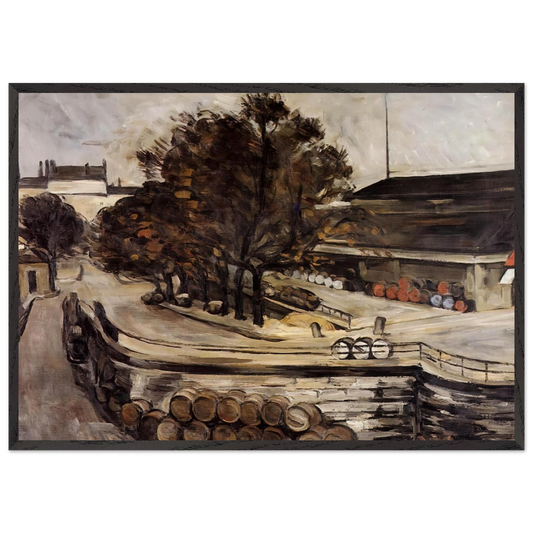 The Wine Market at Jussieu - Paul Cezanne Framed Art Print – Black Wooden Frame - Default Title - -Framed Art Print